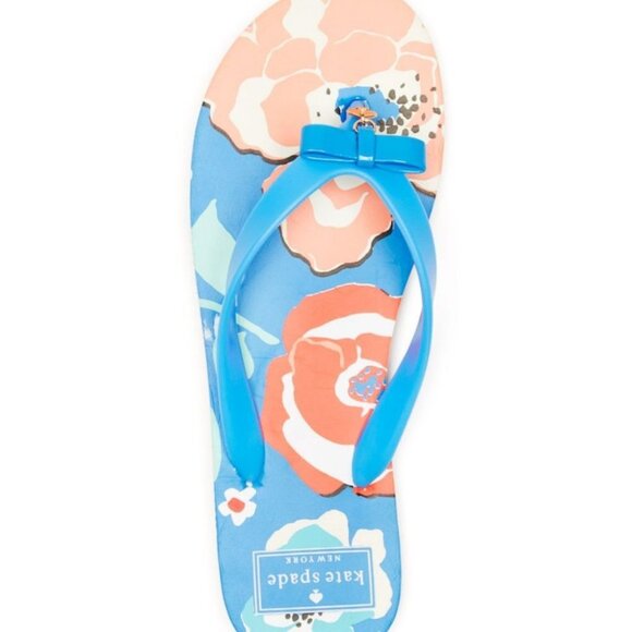 KATE SPADE FIFI FLORAL Bow Front FLIP FLOPS - Picture 1 of 5